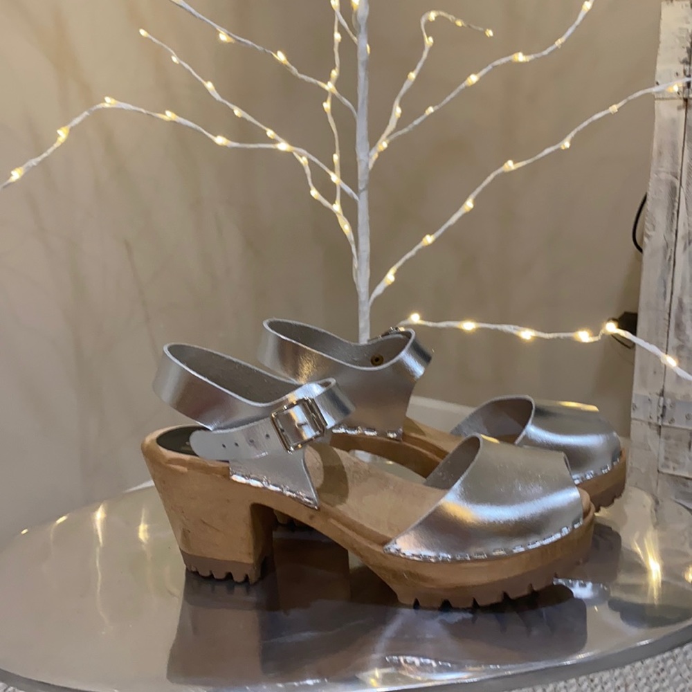 Swedish brand clogs silver